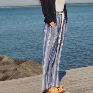SALE! Maeve linen blend wide leg pant with rope belt     size 14